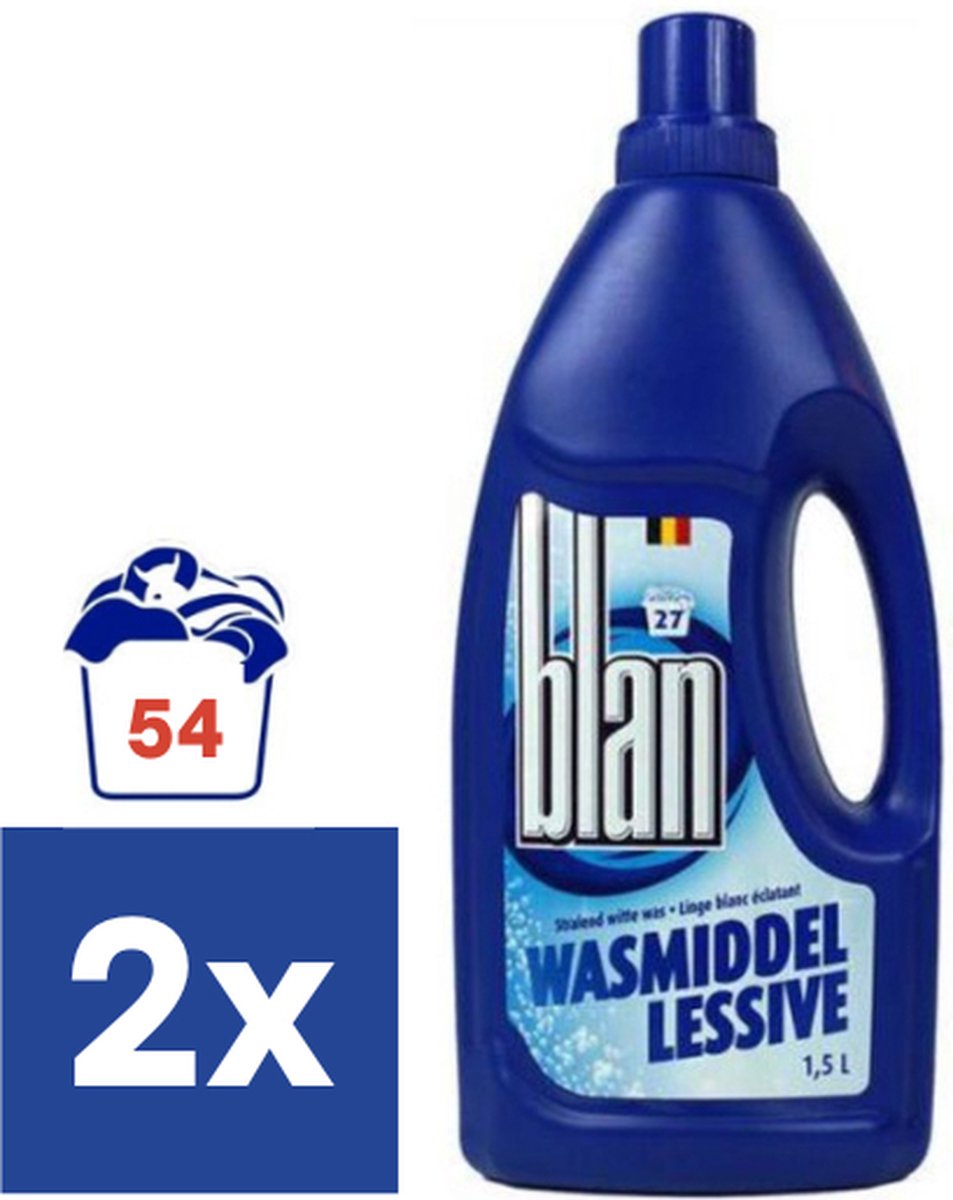 BLAN - Vloeibaar Wasmiddel - Witte Was - Voordeelverpakking - 2 x 27 Wasbeurten