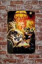 Poker honden - Wandbord - Metalen bord - Mancave - Mancave decoratie - Metalen wandbord - Tekst bord - Metal sign - 20 x 30cm - Metalen borden - Decoratie - Wandborden - UV bestendig - Eco vriendelij