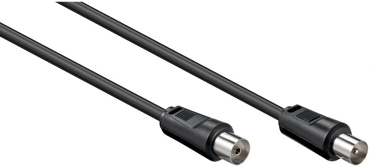 IEC (m) - IEC (v) coaxkabel / recht - zwart - 7,5 meter