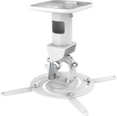 Beamer Plafondbeugel - 360° Draaibaar en 180° Kantelbaar - Plafondafstand 21,5cm - Tot 15kg - Wit