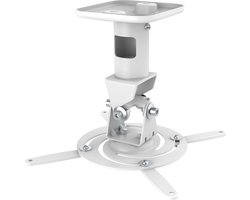 Beamer Plafondbeugel - 360° Draaibaar en 180° Kantelbaar - Plafondafstand 21,5cm - Tot 15kg - Wit