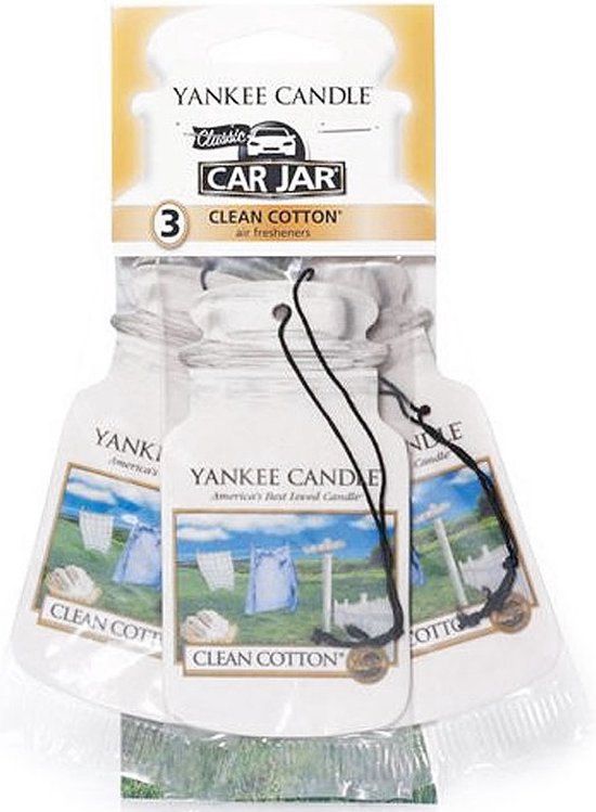 Yankee Candle Autoparfum Car Jar 3 stuks Clean Cotton