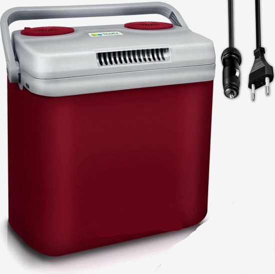 Glacière électrique 32L rouge, Mini frigo 230 V et 12 V pour camping car, Frigobox