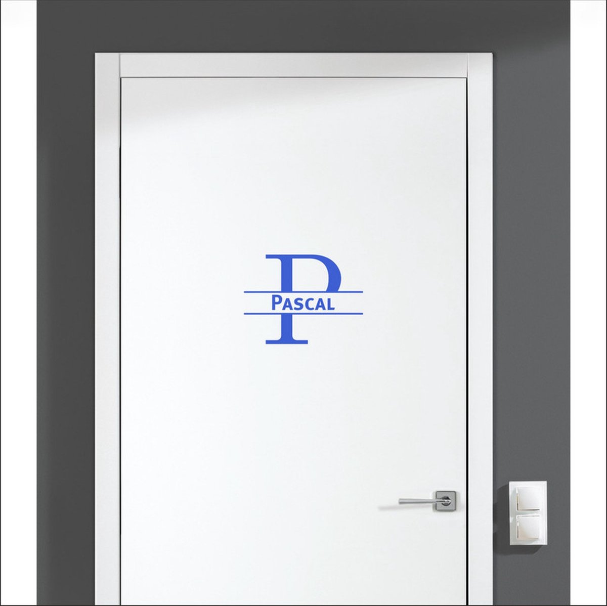 Deursticker Met Naam - Pascal - Blauw