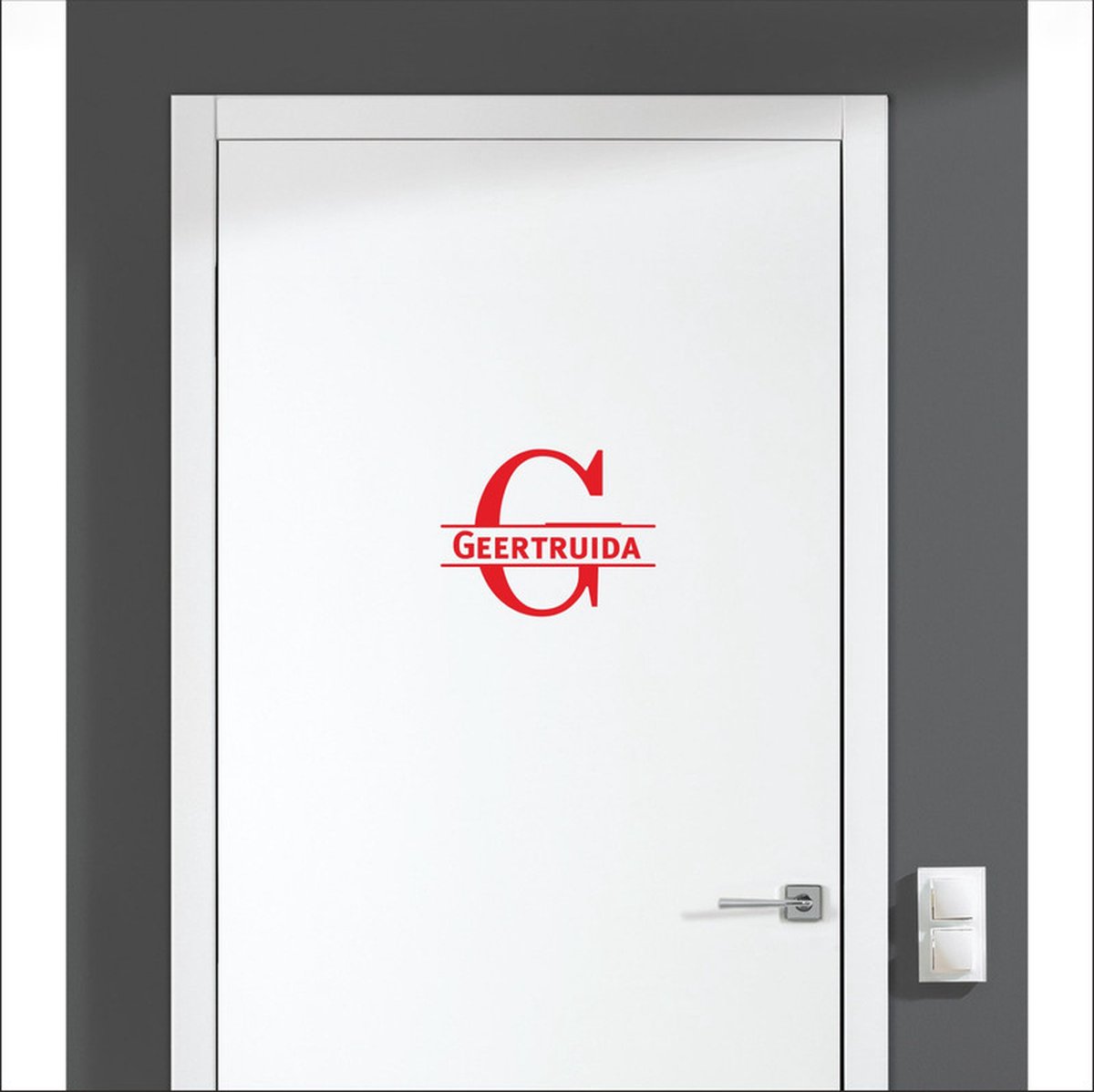 Deursticker Met Naam -  Geertruida - Rood