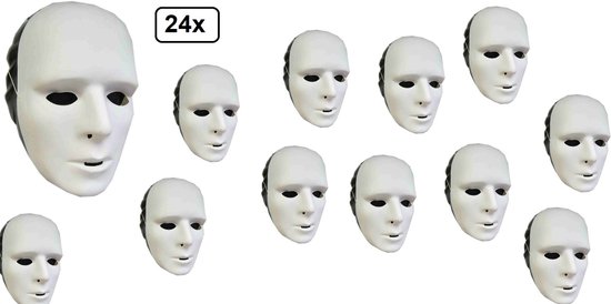 24x Masque de maquillage visage blanc - Festival de décoration de fête à  thème de