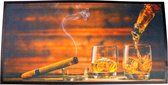 Bar mat Whiskey Glas - Barmat - Bar runner - Bar accessoires - Antislip - 60 x 30cm - Afdruipmat - Bar decoratie - Rubber - Bar - Mancave - Whiskey - Cave & Garden