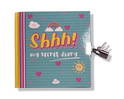 My Secret Diary - Dagboek - Rainbow Blue 15x15cm met slotje en 2 sleutels