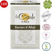 Savon d' Aleppo traditionnel 12x200g La Cigale savon antibactérien, antiviral et antifongique naturellement puissant.