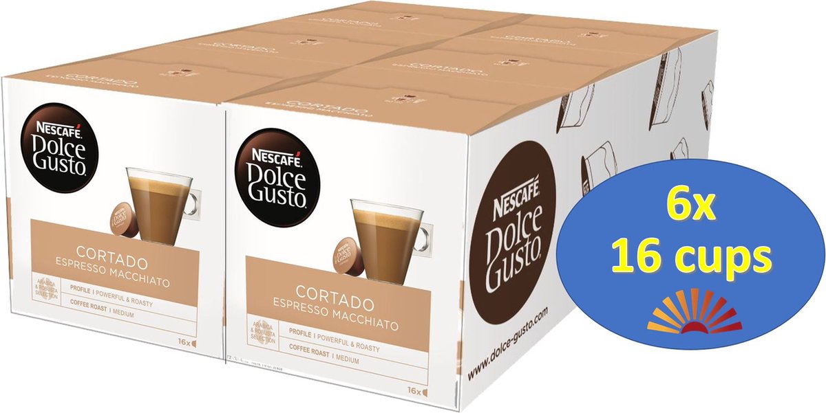 Nescafé Dolce Gusto Cortado Espresso Macchiato capsules -6x16 cups = 96 koffiecups