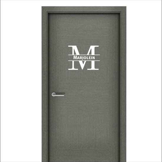Sticker pour porte avec nom - Marjolaine - Wit