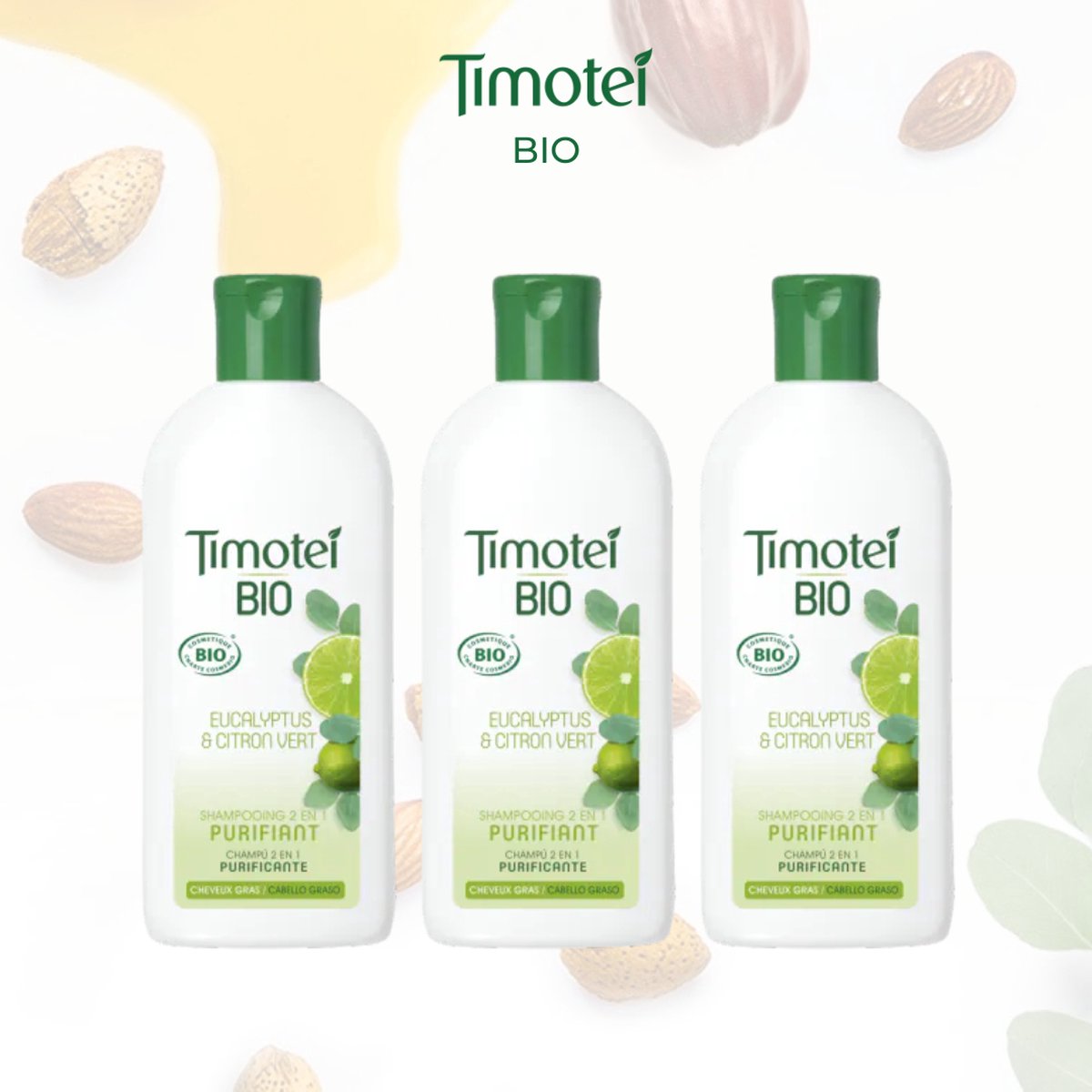 Timotei Bio 2 in 1 Zuiverende Shampoo Voor Vet Haar Voordeelbundel - 3 x 250 ml