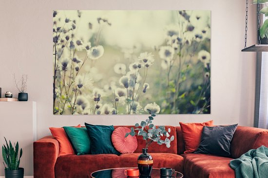 Peintures sur Toile - Fleurs - Champ - Wit - 150x100 cm - Décoration murale