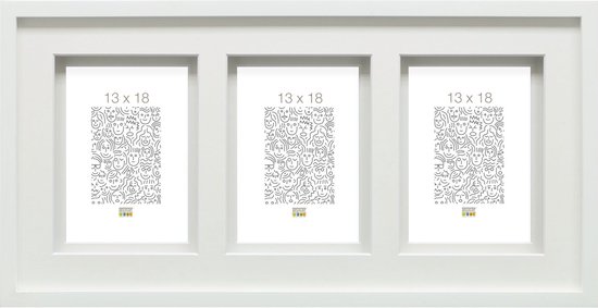Deknudt Frames multifotolijst S67NK1 P3 - wit - passe-partout - 13x18