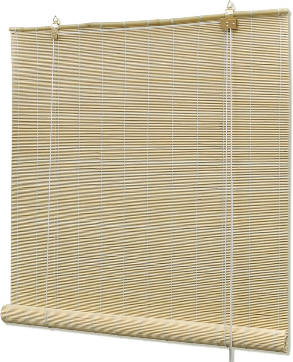 Decoways - Rolgordijn 100x220 cm bamboe natuurlijk
