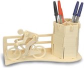 Bouwpakket 3D Houten Puzzel Pennenbak Wielrennen