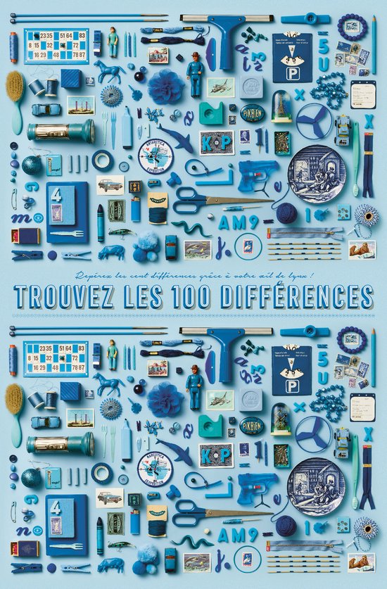 Affiche de jeu XL - Trouvez les 100 différences - Bleu