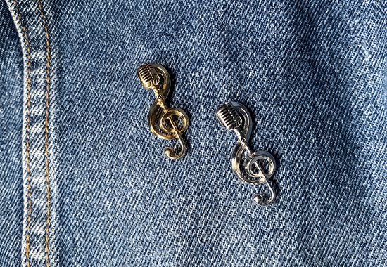 Microphone Broche De Cardigan 3d Note Musique Graduation Raffinée