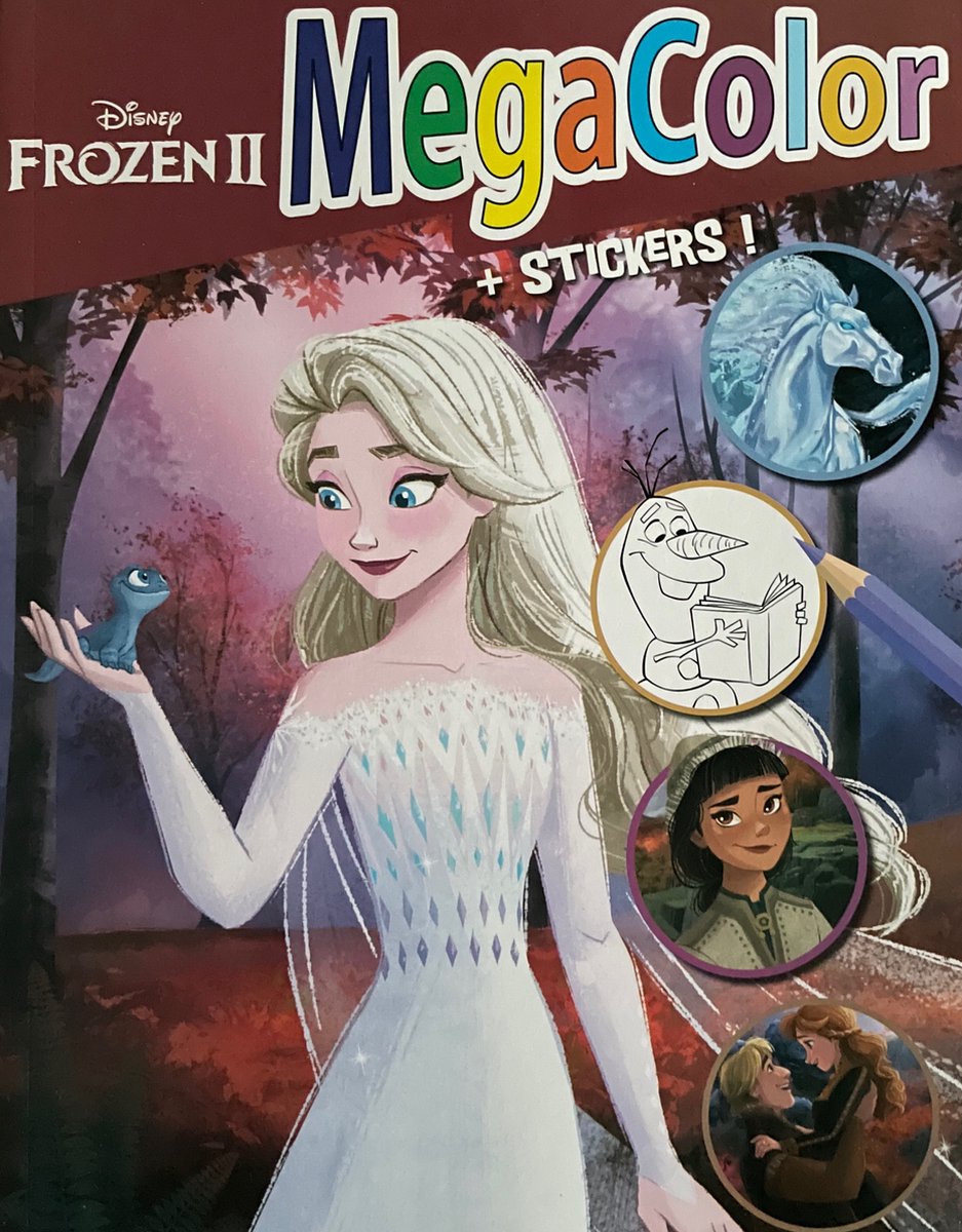 Walt Disney Kleurboek Frozen - Frozen 2 Inclusief Stickers - Stickerboek - Kleuren - 120 Pagina's - Anna - Elsa - Olaf - Christoff - Sven