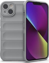 Mobigear Hoesje geschikt voor Apple iPhone 14 Telefoonhoesje Flexibel TPU | Mobigear Bumpy Backcover | iPhone 14 Case | Back Cover - Grijs