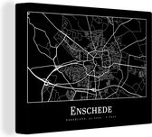 Carte de peinture sur toile - Enschede - Plan de la ville - Plan d'étage - 120x90 cm - Décoration murale