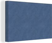 Canvas Schilderij Leer - Blauw - Dierenhuid - 90x60 cm - Wanddecoratie