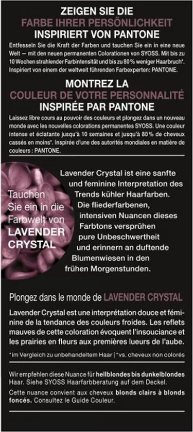 Syoss Pantone 18-3530 - Lavender Crystal Haarverf met paarse schijn. |  bol.com