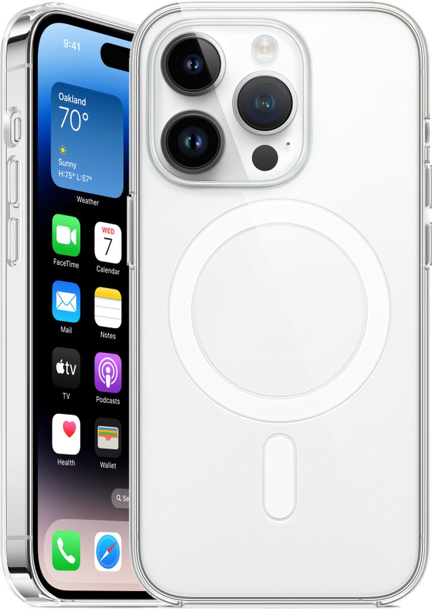 iPhone 14 Pro hoesje met MagSafe – Transparant - voor Apple Oplader - Doorzichtig