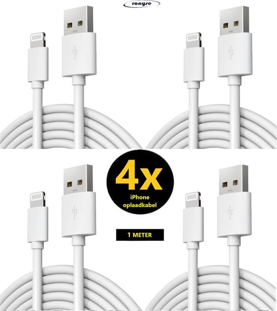 Câble de charge Iphone 8 broches - 4 pièces - Chargeur Apple Iphone -  Câbles de charge... | bol.com