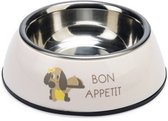 Beeztees Puppy Binky – Hondenvoerbak – Plastic/RVS – Roze – 14x14x4,5 cm – 160 ml