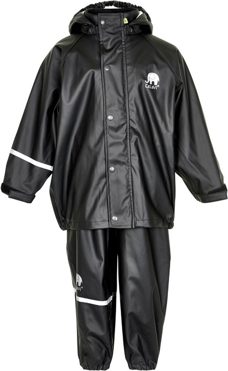 Celavi - Basic regenpak voor kinderen - Solid - Zwart - maat 90 (2 Years)