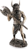 Minotaurus met Bijl Gebronsd Beeld  Veronese Design Griekse Mythologie beeldje - (hxbxd) ca. 28 cm x 17 cm x 12 cm
