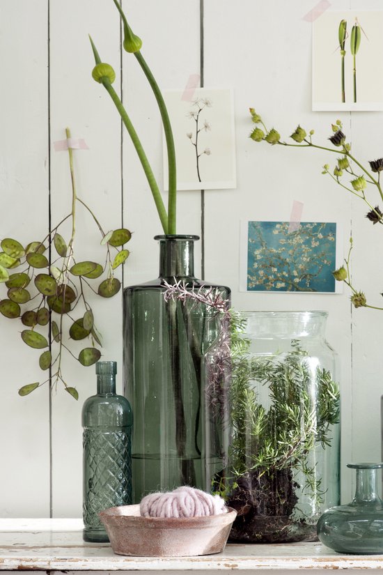 Mica Decorations bouteille guan dimensions en cm: 40x15 vert / gris