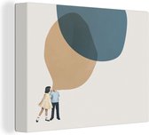 Tableau sur toile Nuages ​​- Rétro - Fille - 80x60 cm - Décoration murale