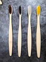 Bamboe tandenborstel set van 4 stuks - biologisch afbreekbaar - kleurmix 3