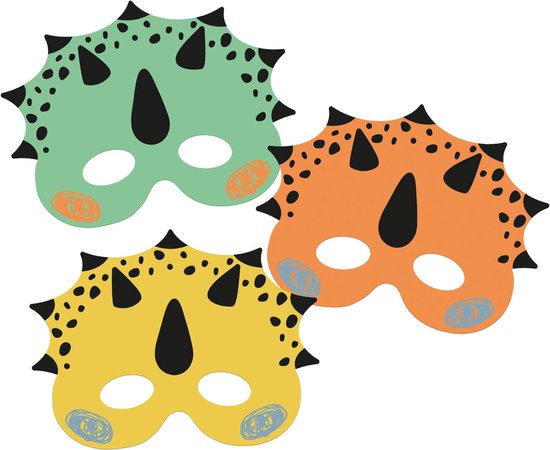 Folat - Maskers Dino Roars - 6 stuks.