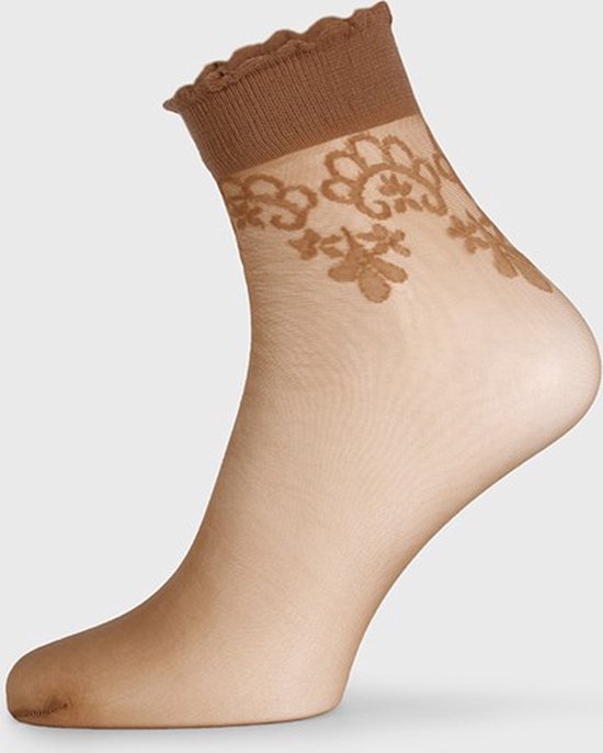 Gabriella Collants chaussettes Bea 20DEN avec motif, taille unique, blanc - Polyamide - Elasthanne - Collants chaussette - Femme - Bande élastique - Uni