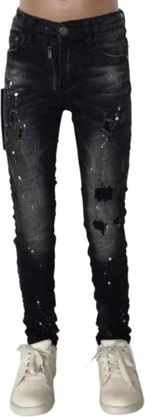 Zwarte jongens jeans met scheuren SN841 -s&C-158/164-spijkerbroek jongens |  bol.com