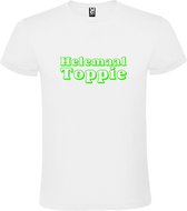 T-Shirt Wit avec image "Totally Top" Vert Fluo Taille S