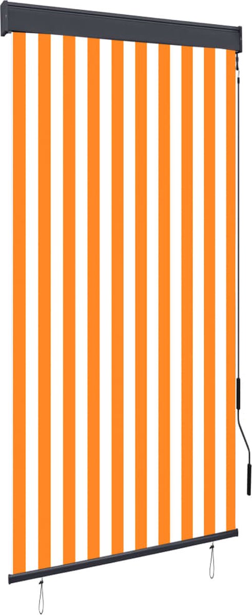 Prolenta Premium - Rolgordijn voor buiten 100x250 cm wit en oranje