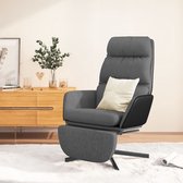 Prolenta Premium - Relaxstoel met voetensteun stof lichtgrijs- Fauteuil - Fauteuils met armleuning - Hoes stretch - Relax - Design