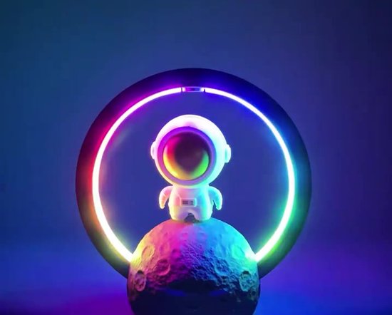 Moon Lamp with Light Alarm Clock, 2 Alarm Clocks, 8 Colors RGB