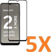 Glas de protection d'écran à couverture complète - Protecteur d'écran en Tempered Glass Convient pour: Nokia G11 / Nokia G21 - 5X