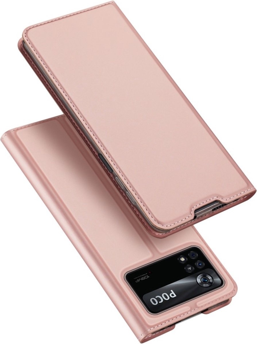 Dux Ducis - Slim bookcase hoes - Geschikt voor Xiaomi Poco X4 Pro 5G - Rose Goud