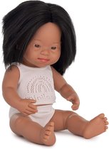 Miniland - Latijns Amerikaans Meisje met down syndroom babypop 38cm