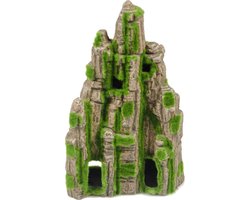 Aquarium ornament - Decoratie aquarium - Rots met mos - 20 x 7 x 30 cm