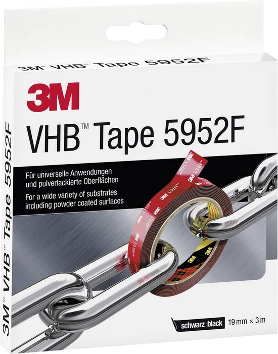 3M VHB™ 5952F 5952F/193 Dubbelzijdige tape VHB 5952F Zwart (l x b) 3 m x 19  mm 1 stuk(s) | bol.com