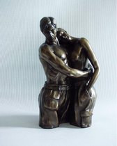 Sculpture - 22 cm de haut - Statue en bronze appelée "Loving Thoughts" - couple enlacé