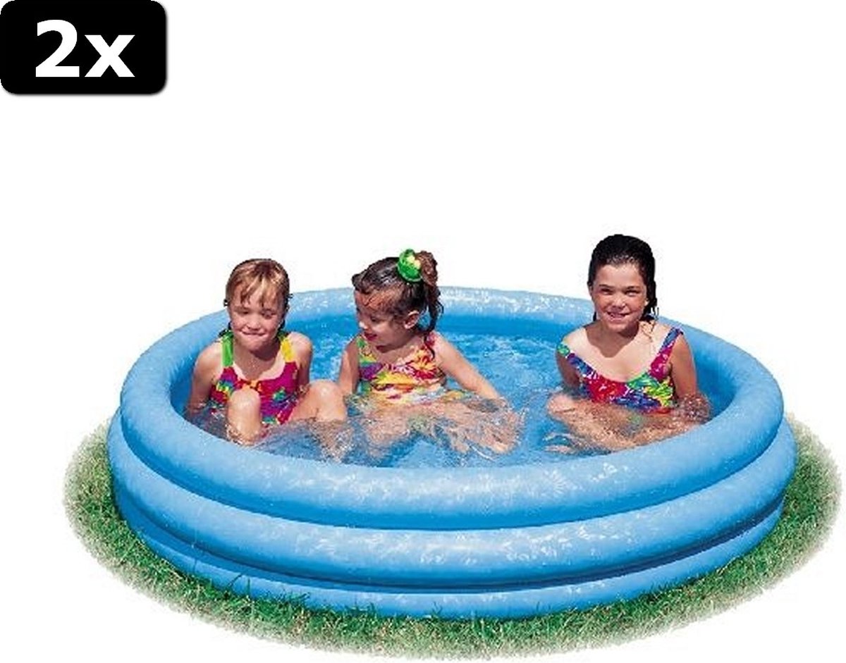 2x Intex Crystal Blauw Pool 147x33cm