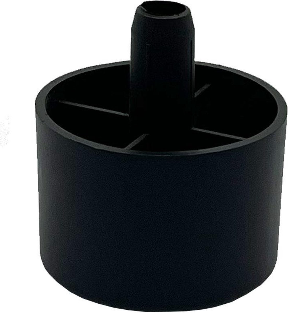 FLE - Meubelpoot met pin zwart rond Ø 5 cm en hoogte 3,5 cm van kunststof